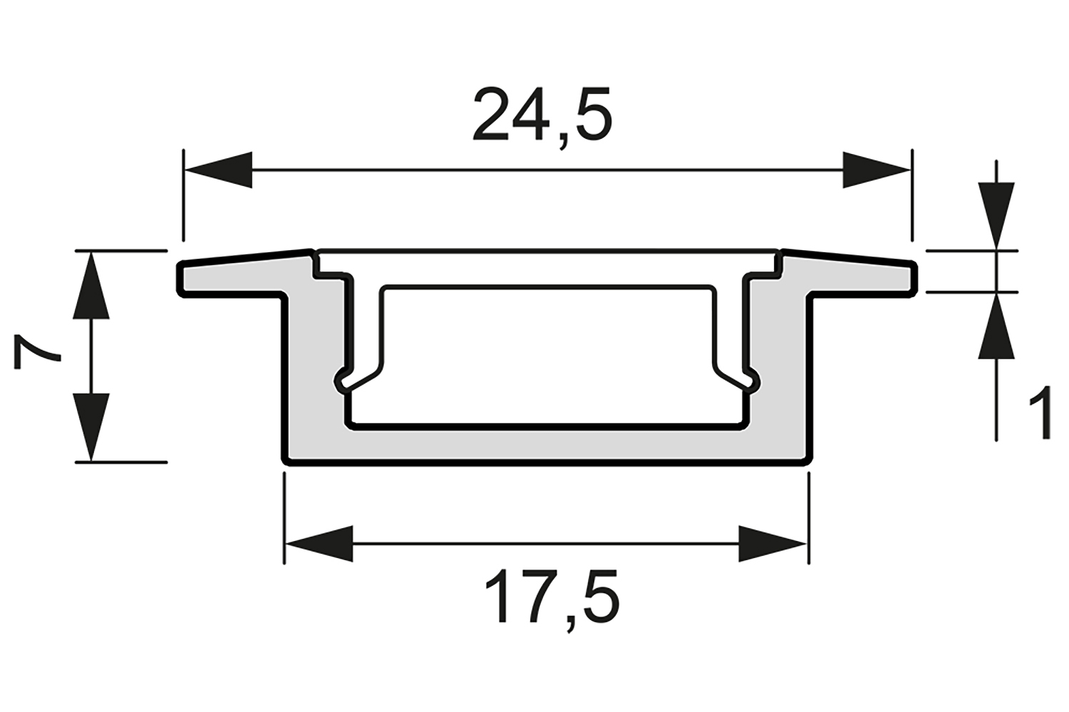 Led inbouw profiel - london - zwart - 3000mm - incl. zwart afdekprofiel