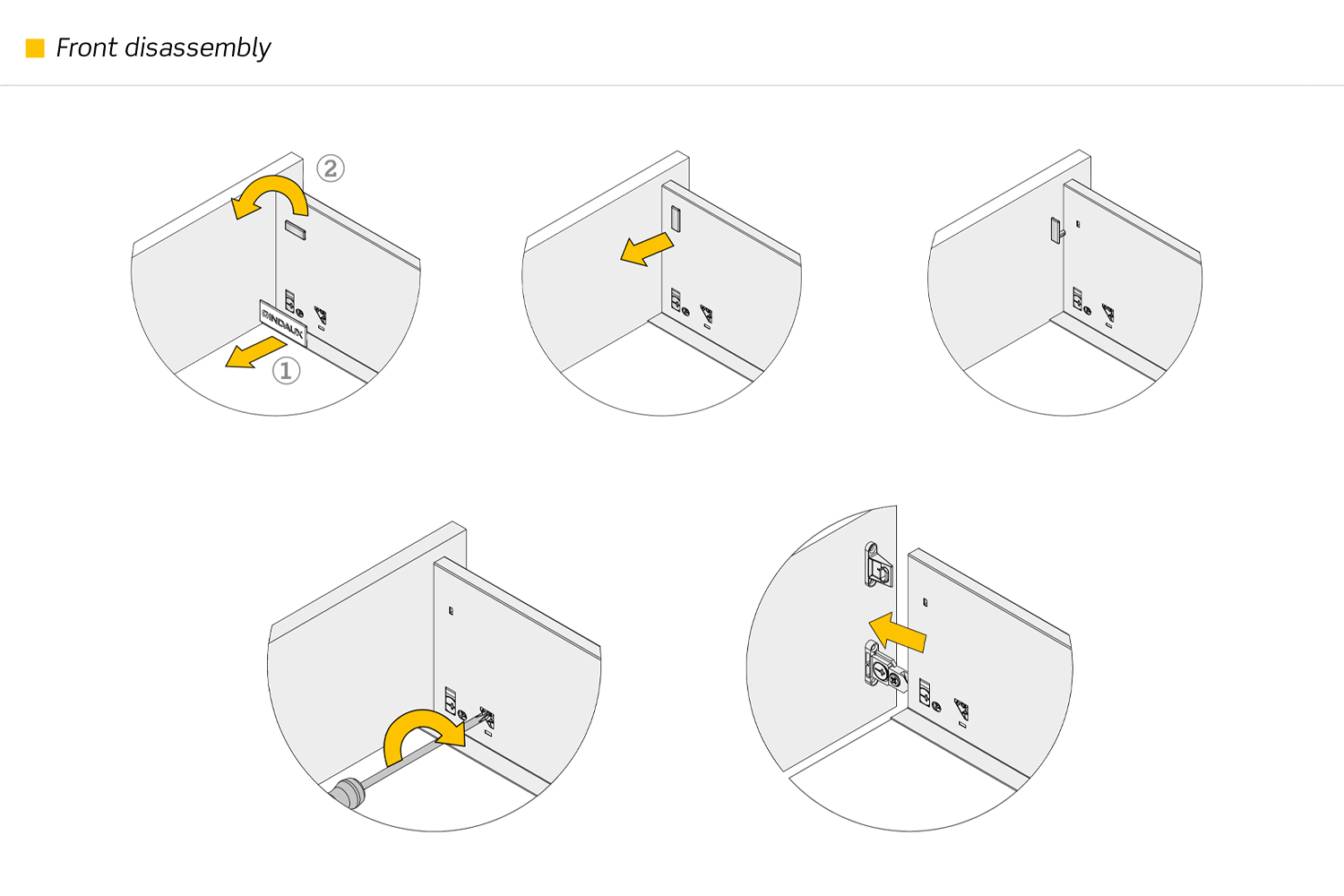 Flysch - set voor lade h:95mm - met softclose & push-to-open - d: 270mm - mat wit