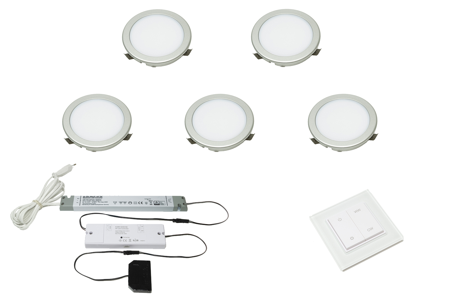 complete LED spot sets - Moonlight - RVS