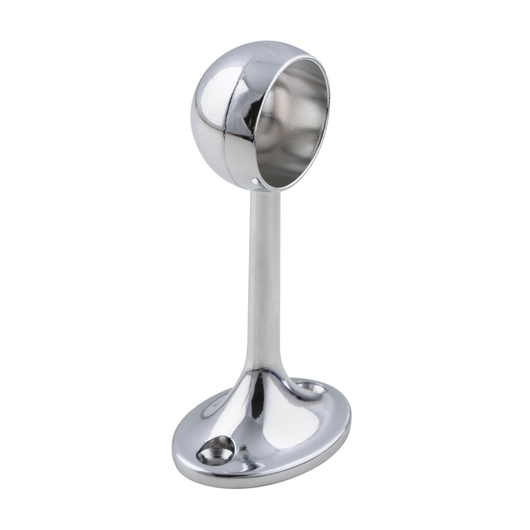 Kledingroedehouder voor ronde kledingroedes - Ø25mm - glans chroom