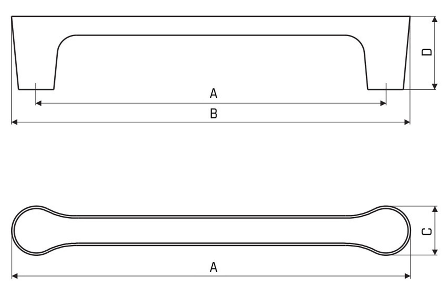 Metalen handgreep - Portland - chroom