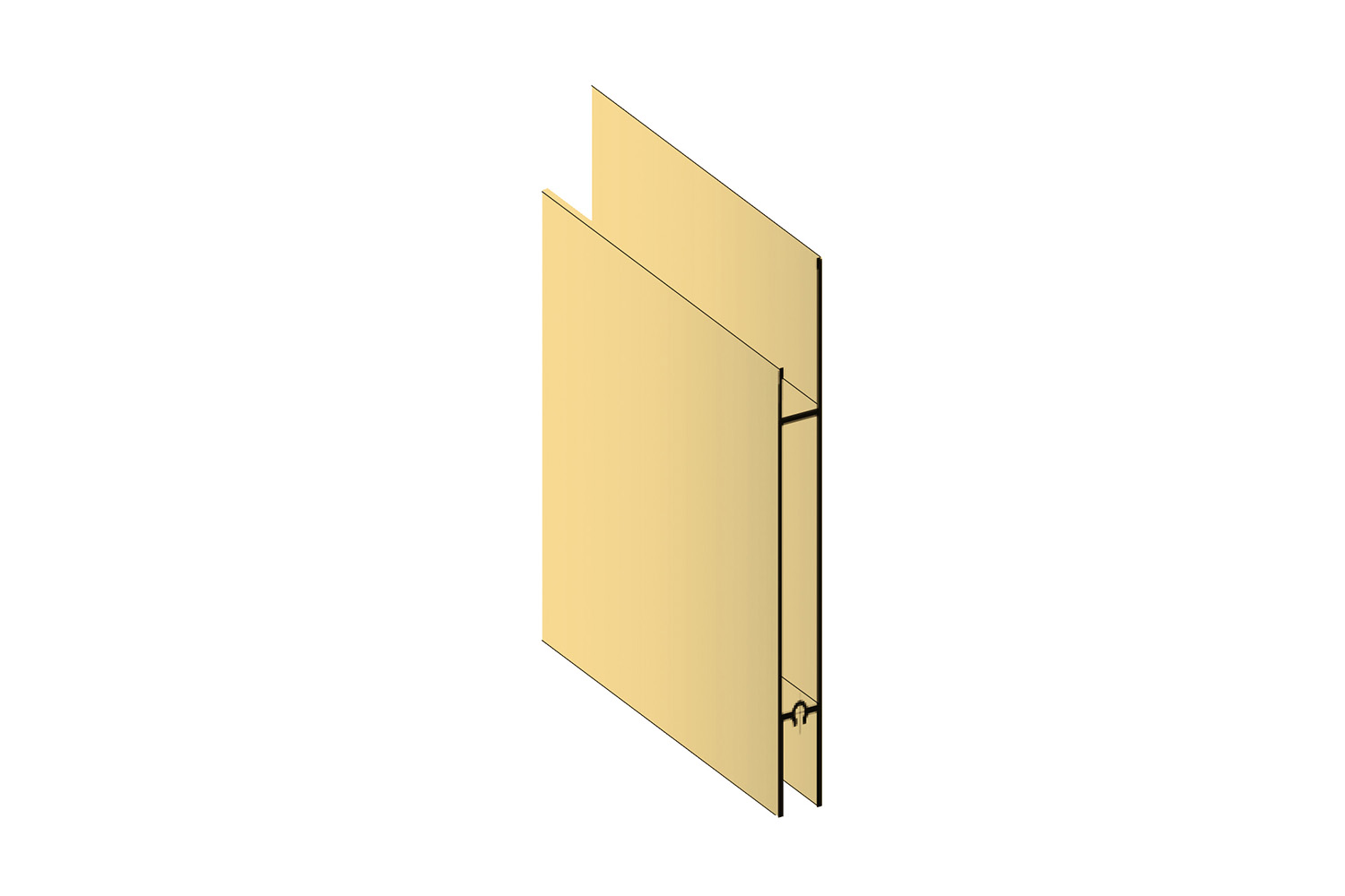 Deurprofiel - voor Junior 6 - 2000mm - aluminium - goud - hoog model