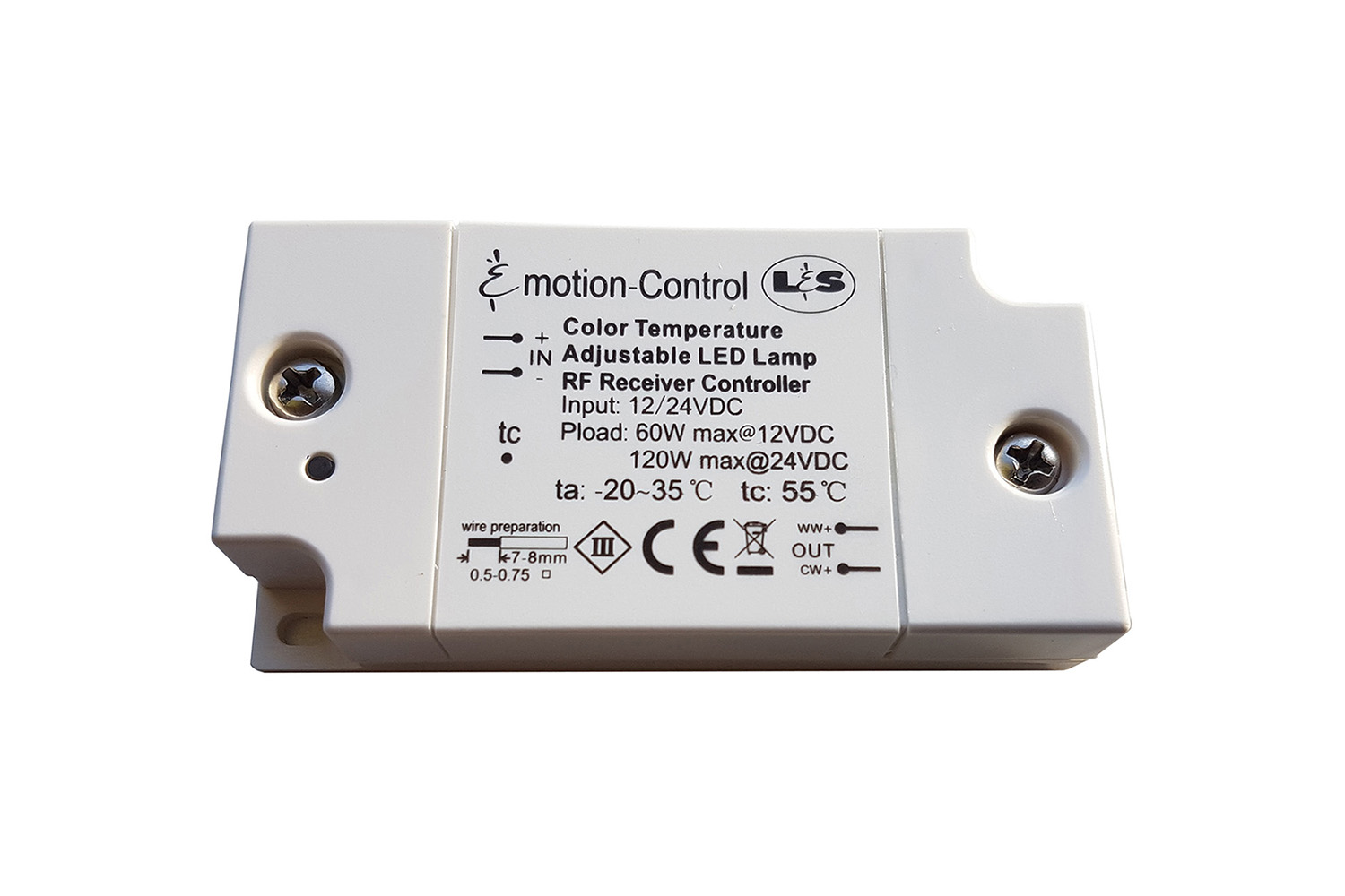 Startset trafo - 12v - 60w - met witte afstandsbediening - met 12-weg aansluiting - kleurtemperatuur instelbaar - 1-kanaals