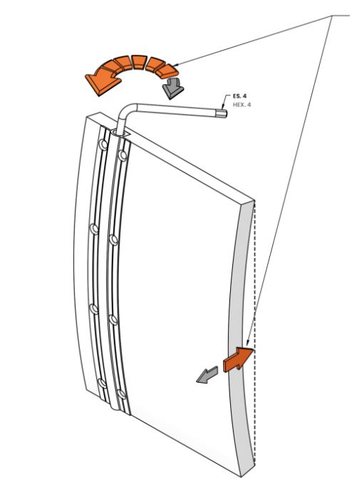 Deurspanbeslag - 2300-2000mm - aluminium - opschroefbaar en infreesbaar - inkortbaar
