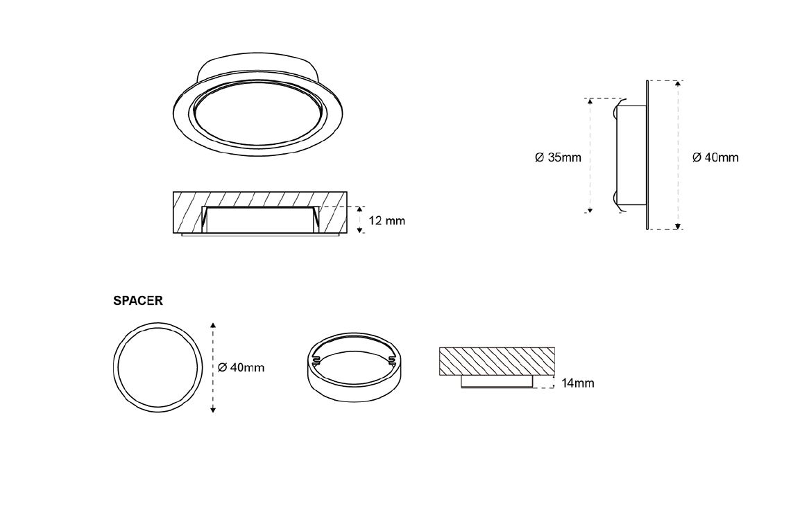 LED spots - Nube - zwart