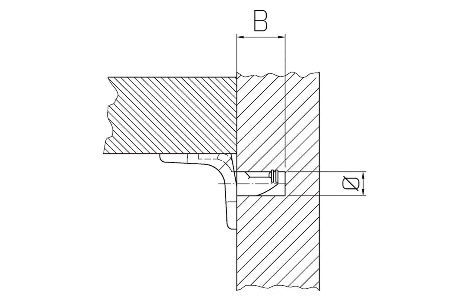 Kastplankdrager - SD5 - Ø5 x 7,5mm - staal vernikkeld