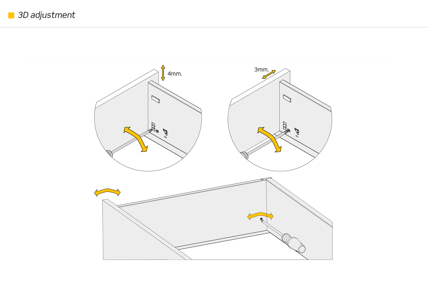 Flysch - set voor lade h:95mm - met softclose - d: 270mm - mat wit