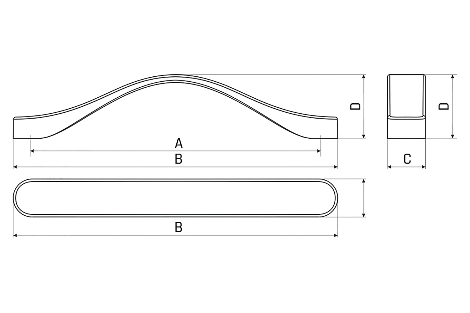 Metalen handgreep - Denver - RVS