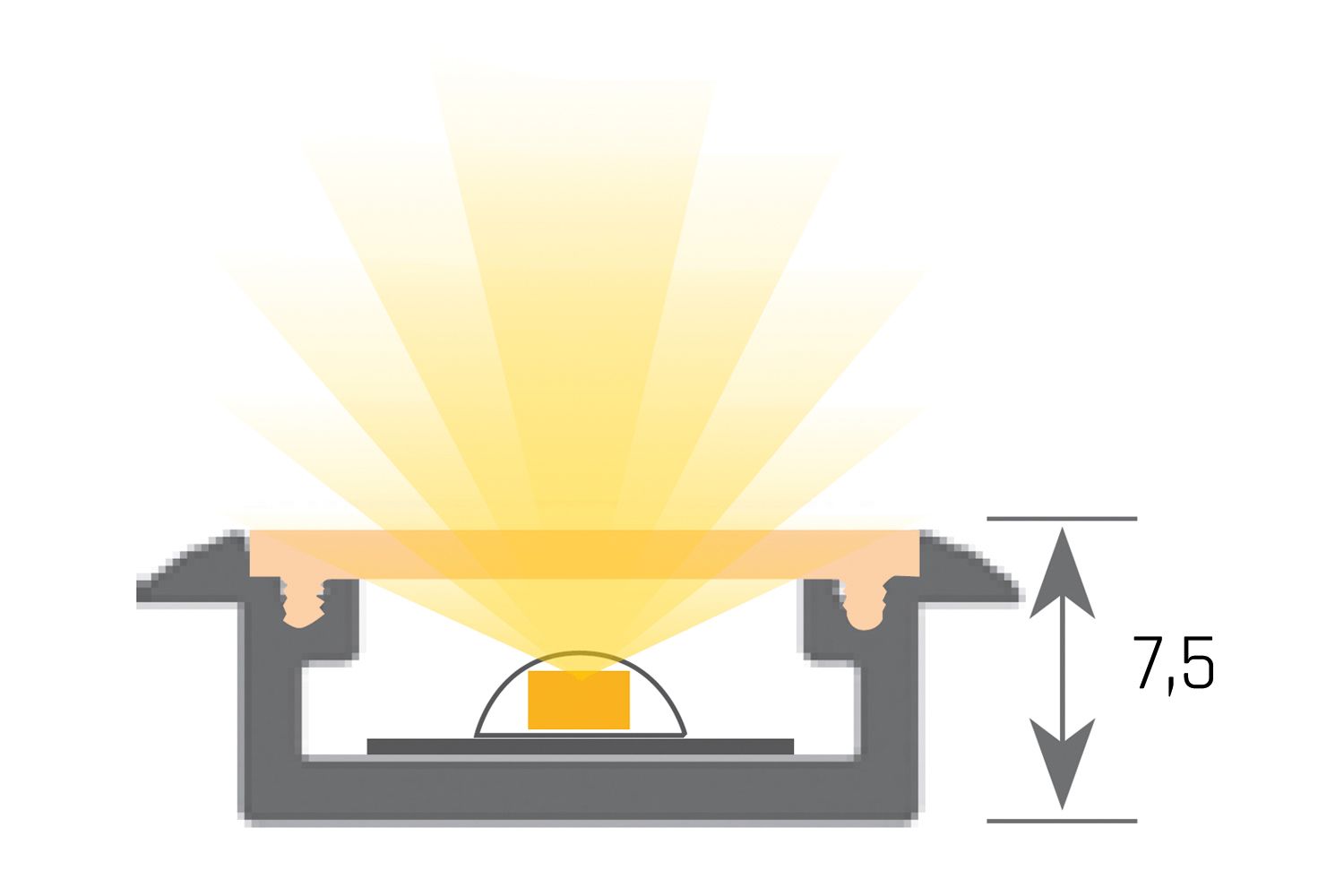 LED profielverlichting op maat - Frankfurt - aluminium - 2700-6500K - 100-500mm