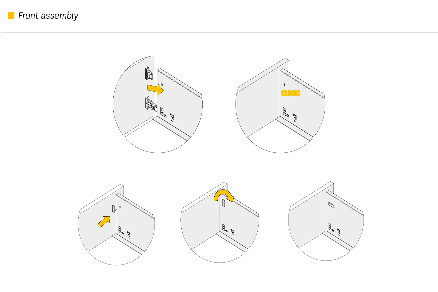 Flysch - set voor lade h:95mm - met softclose - d: 270mm - mat wit