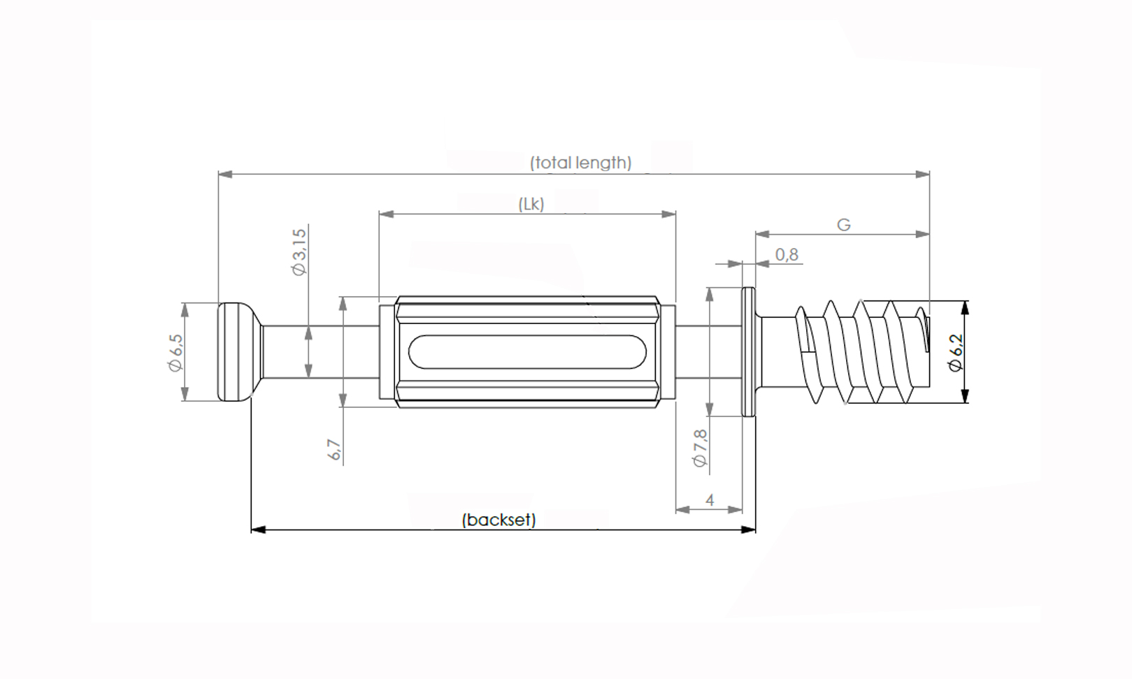 Duvel spanmaat - Ø7 x 34mm - houtdraad - 11mm - verzinkt