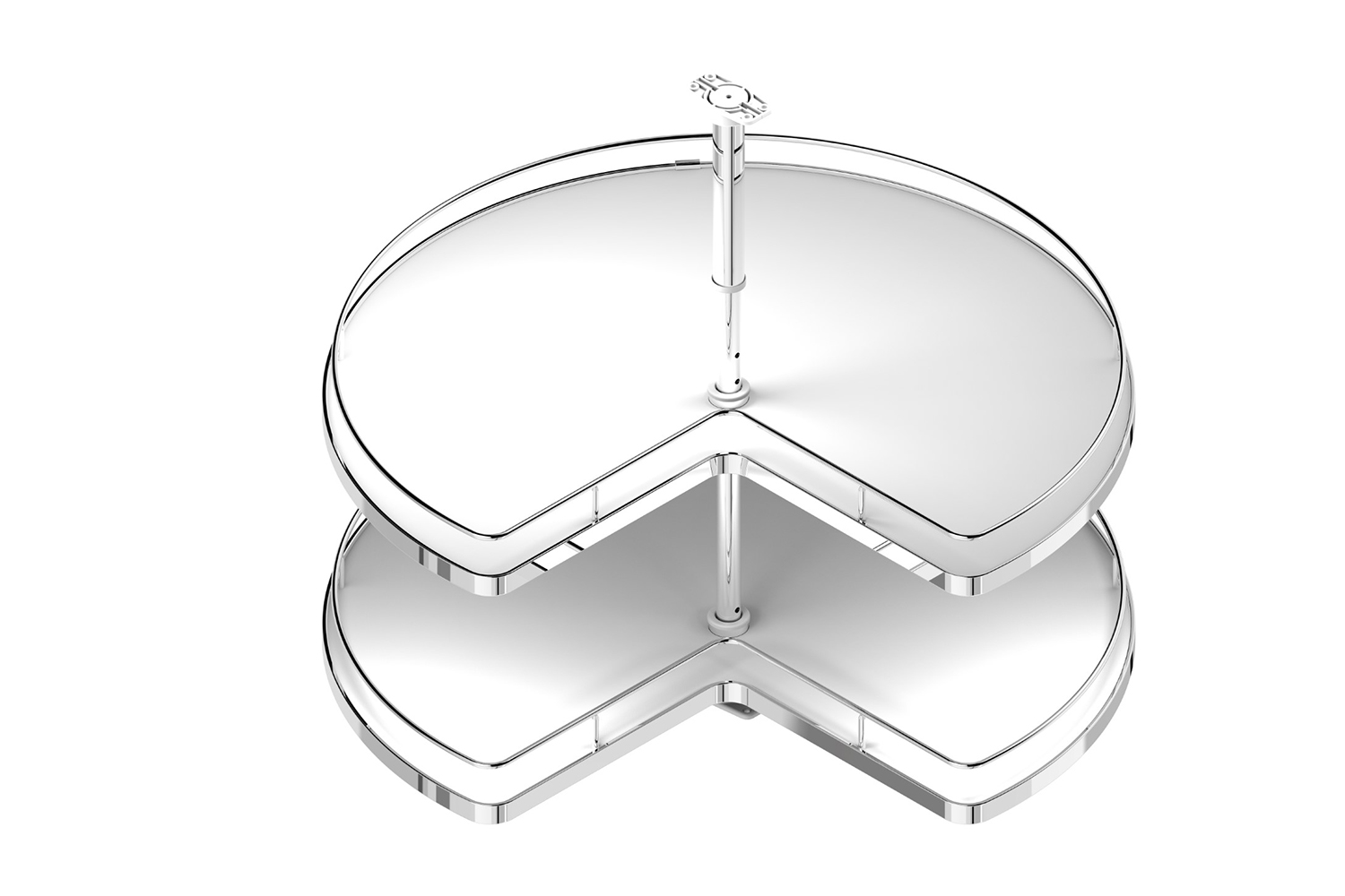 Draaicarrousel 3/4 rond - Plateaus - wit