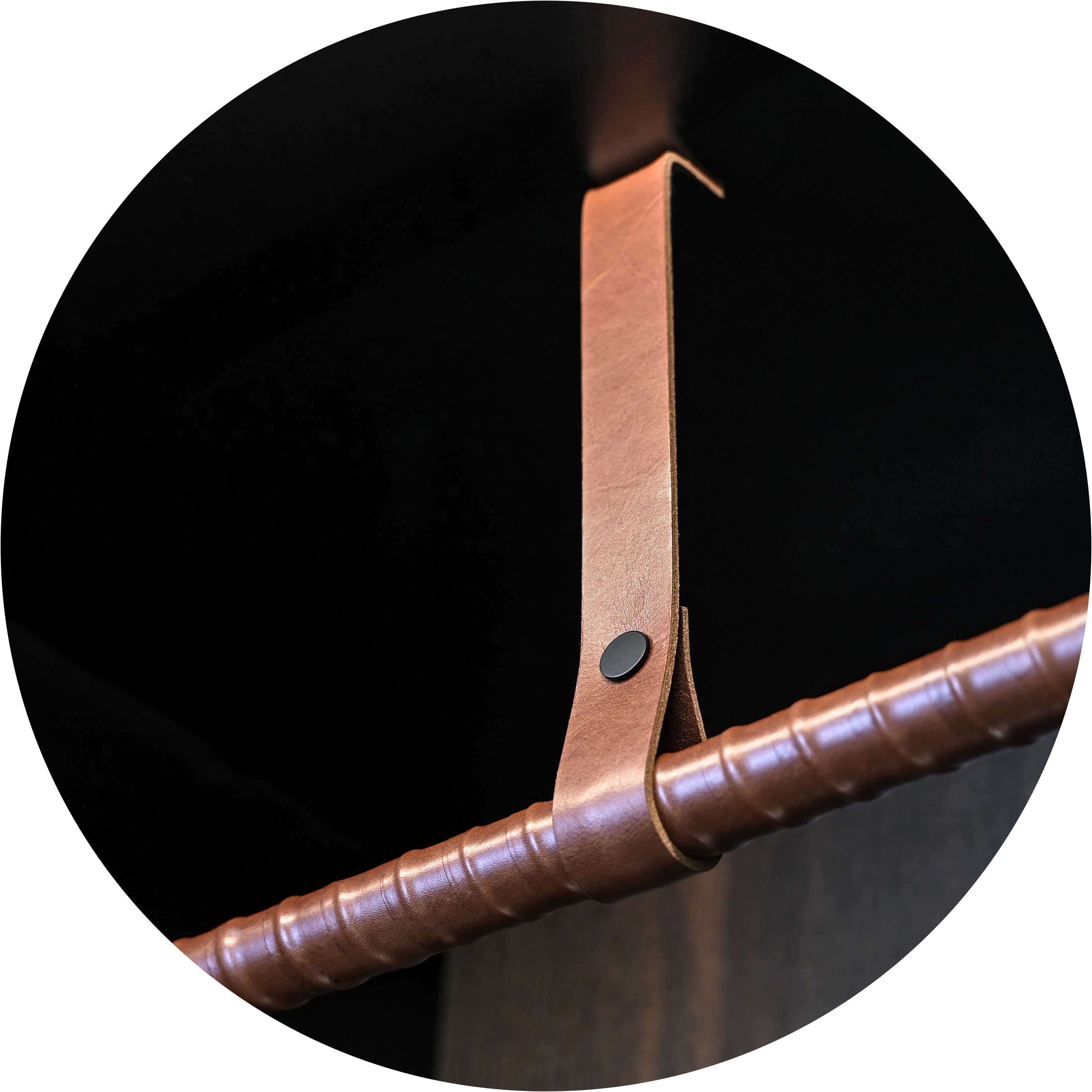 Middendrager voor leren kledingroede - bruin