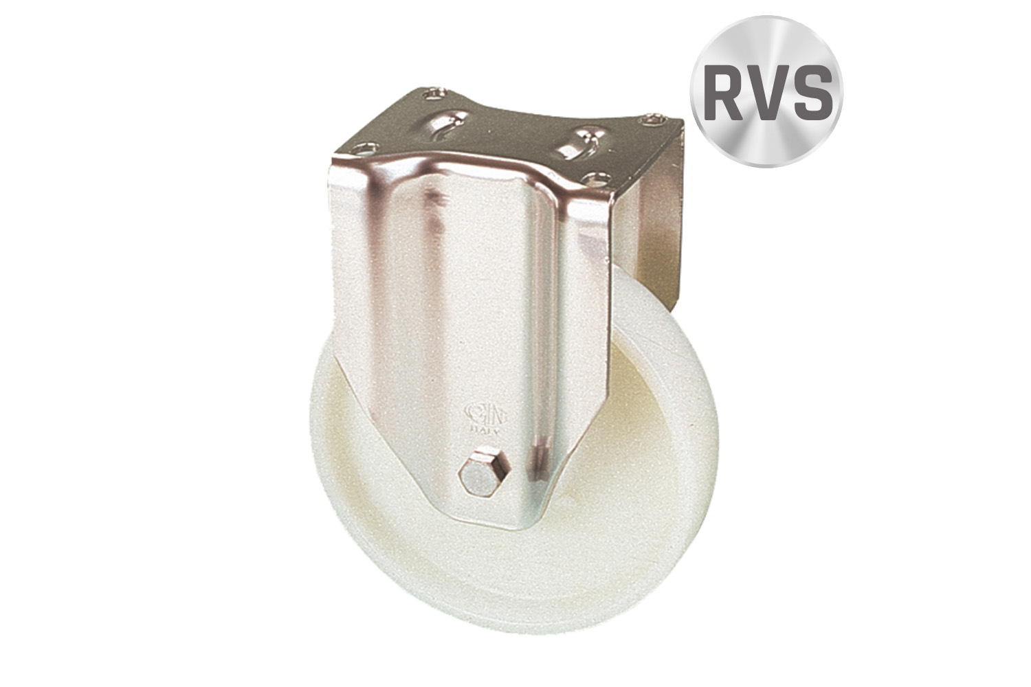 RVS bokwielen met nylon loopvlak - hoge draagvermorgens