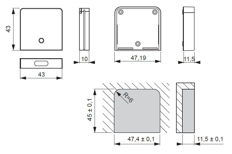 Mec sensor 12/24 V - deurcontact  - draadloos - zwart