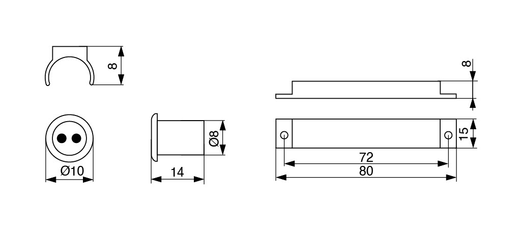 Deurcontactsensor - zwart - 12/24V