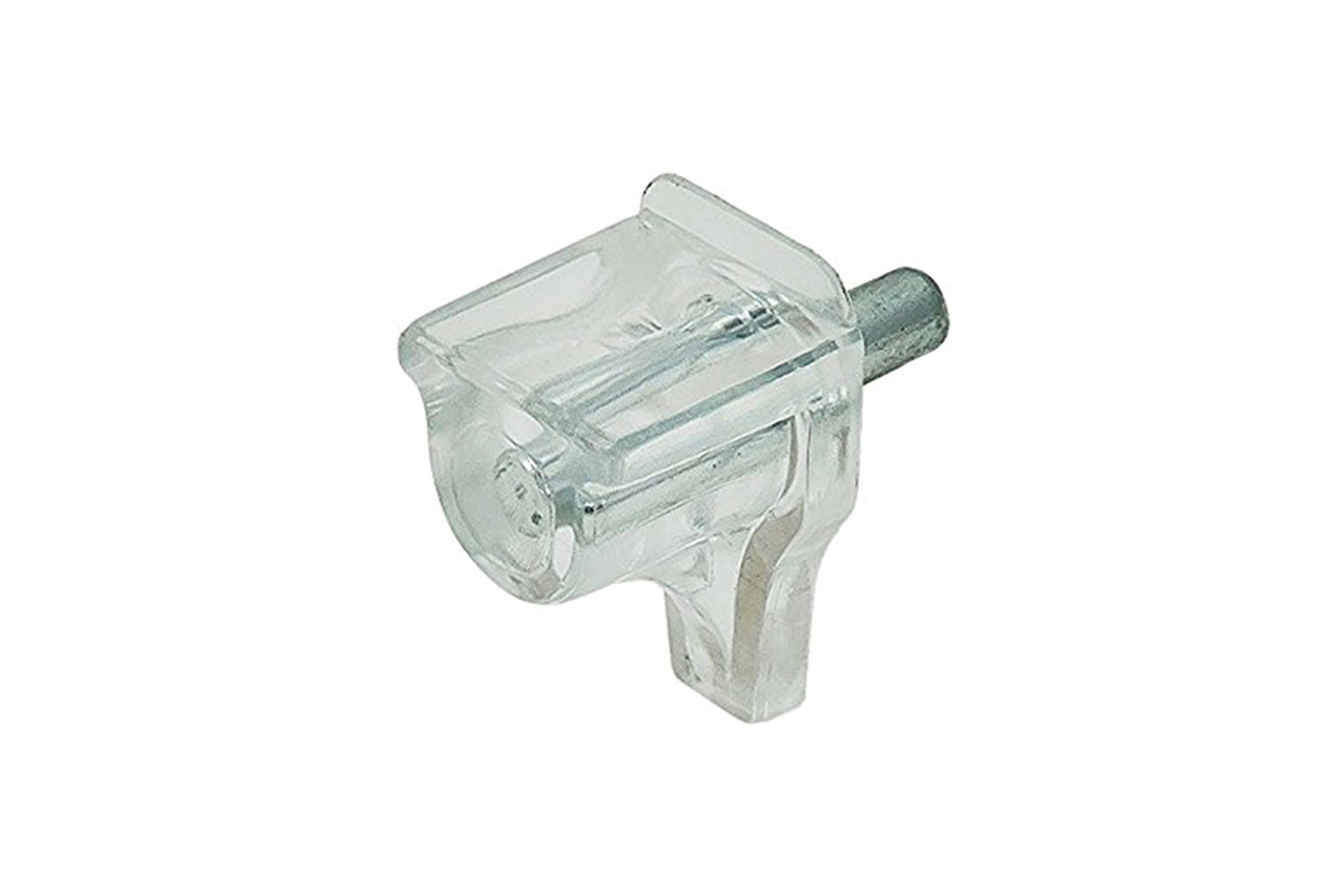 Kastplankdrager - SD13 - Ø5 x 8mm - vernikkeld staal / transparant kunststof