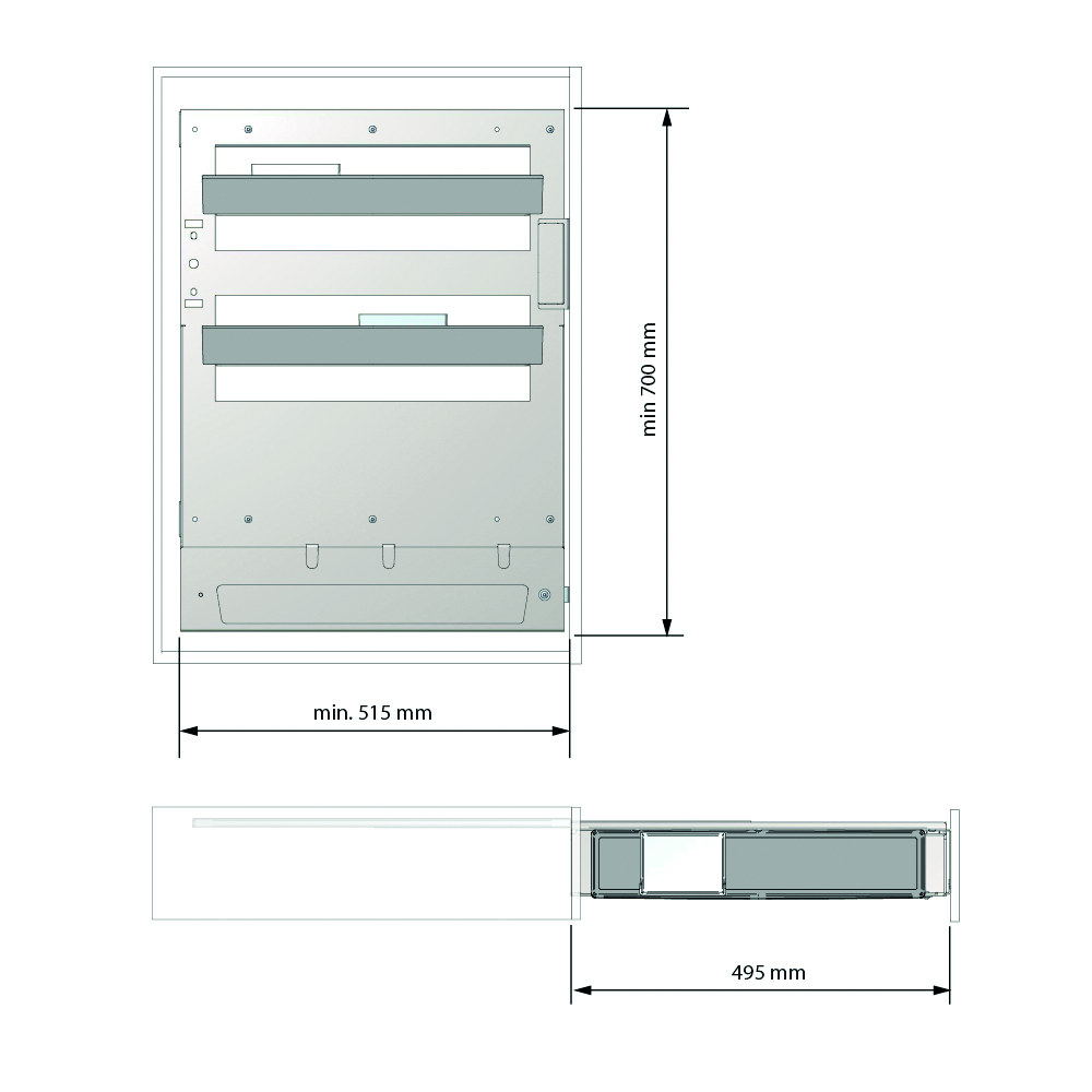 Luxe smal uittrekframe - nova flat - 3 niveaus - antraciet