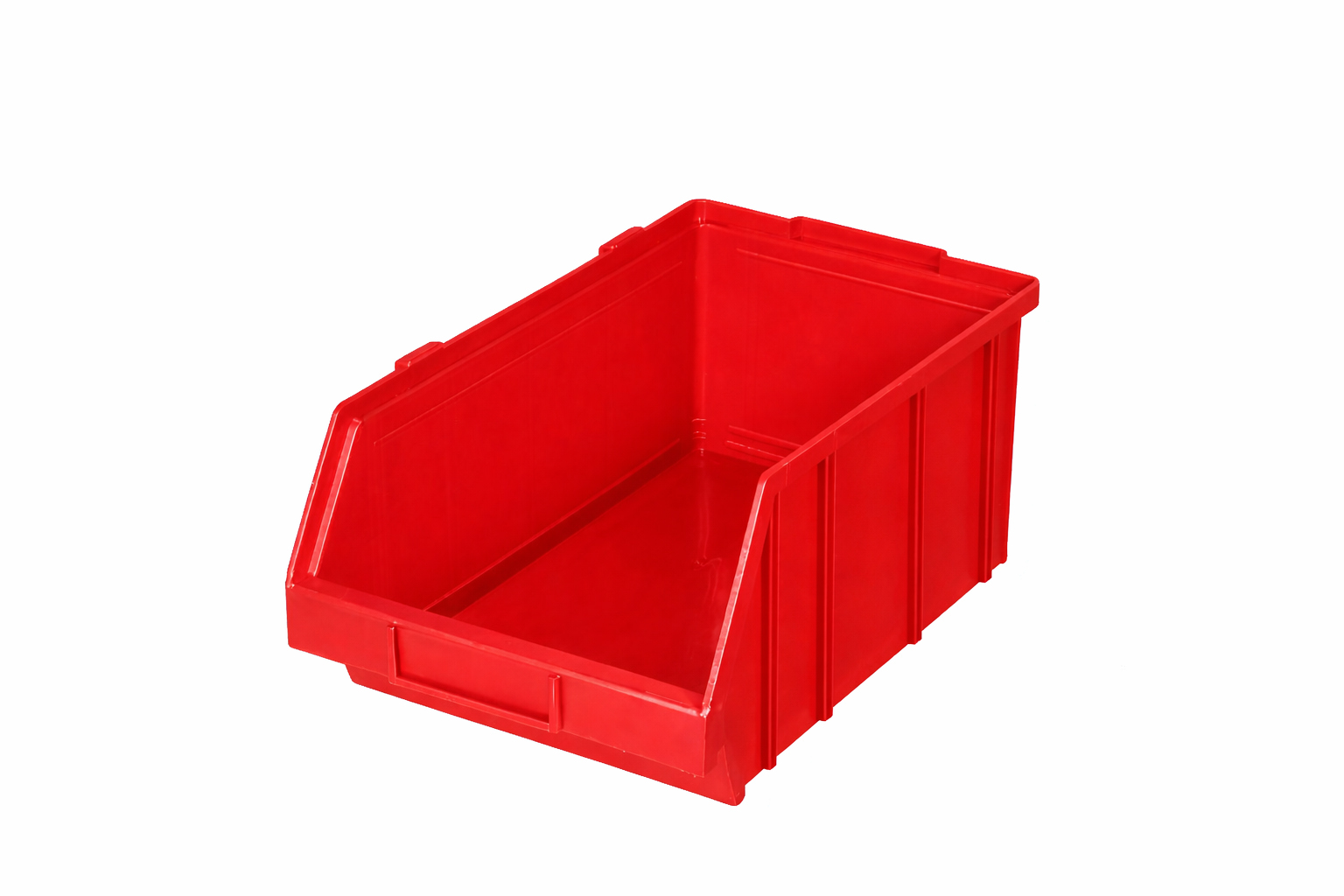 Stapelbare rode magazijnbakken
