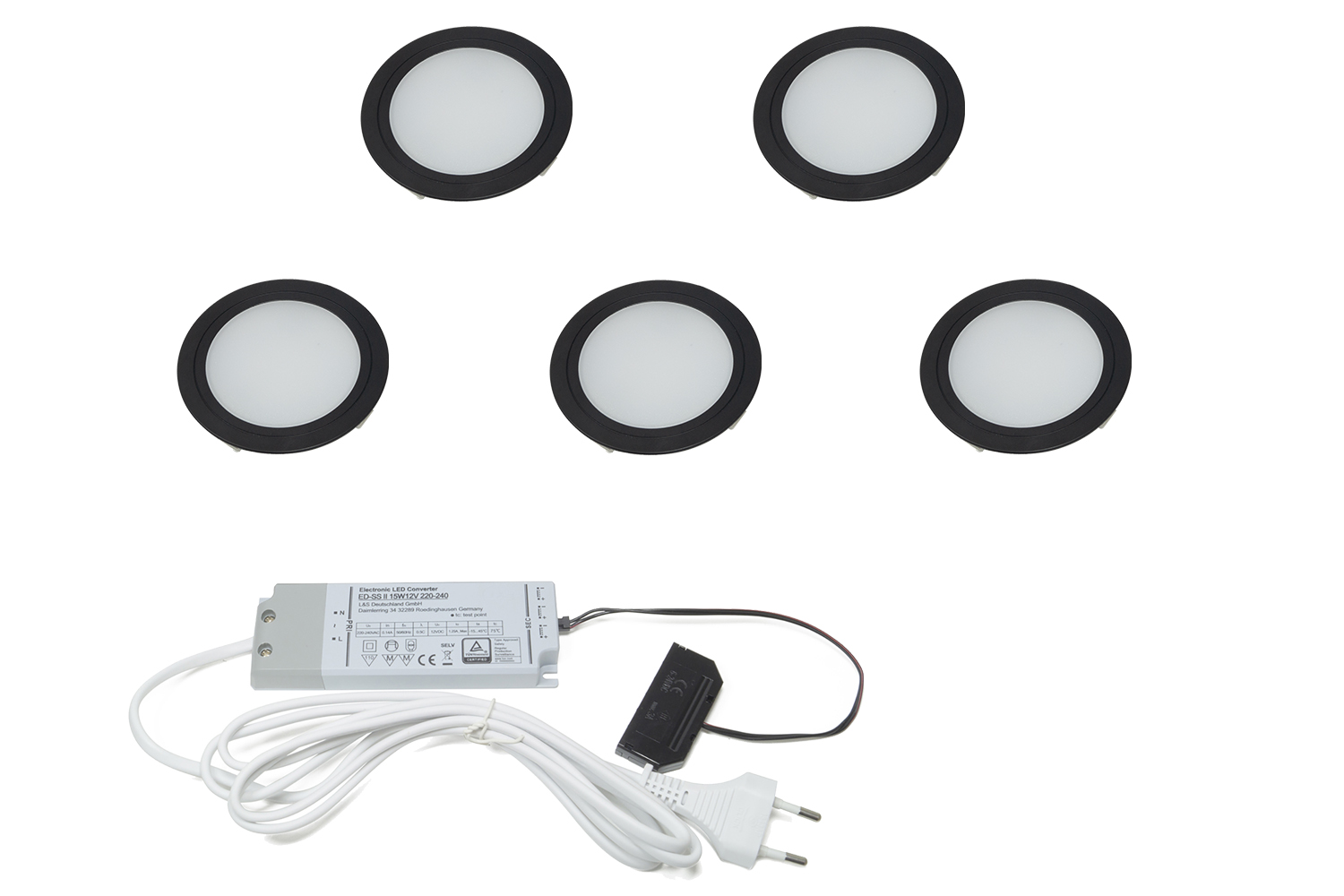 Complete LED spot sets - Chip - mat zwart