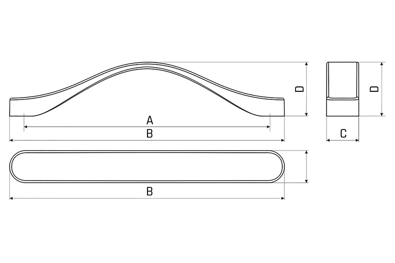Metalen handgreep - Denver - chroom