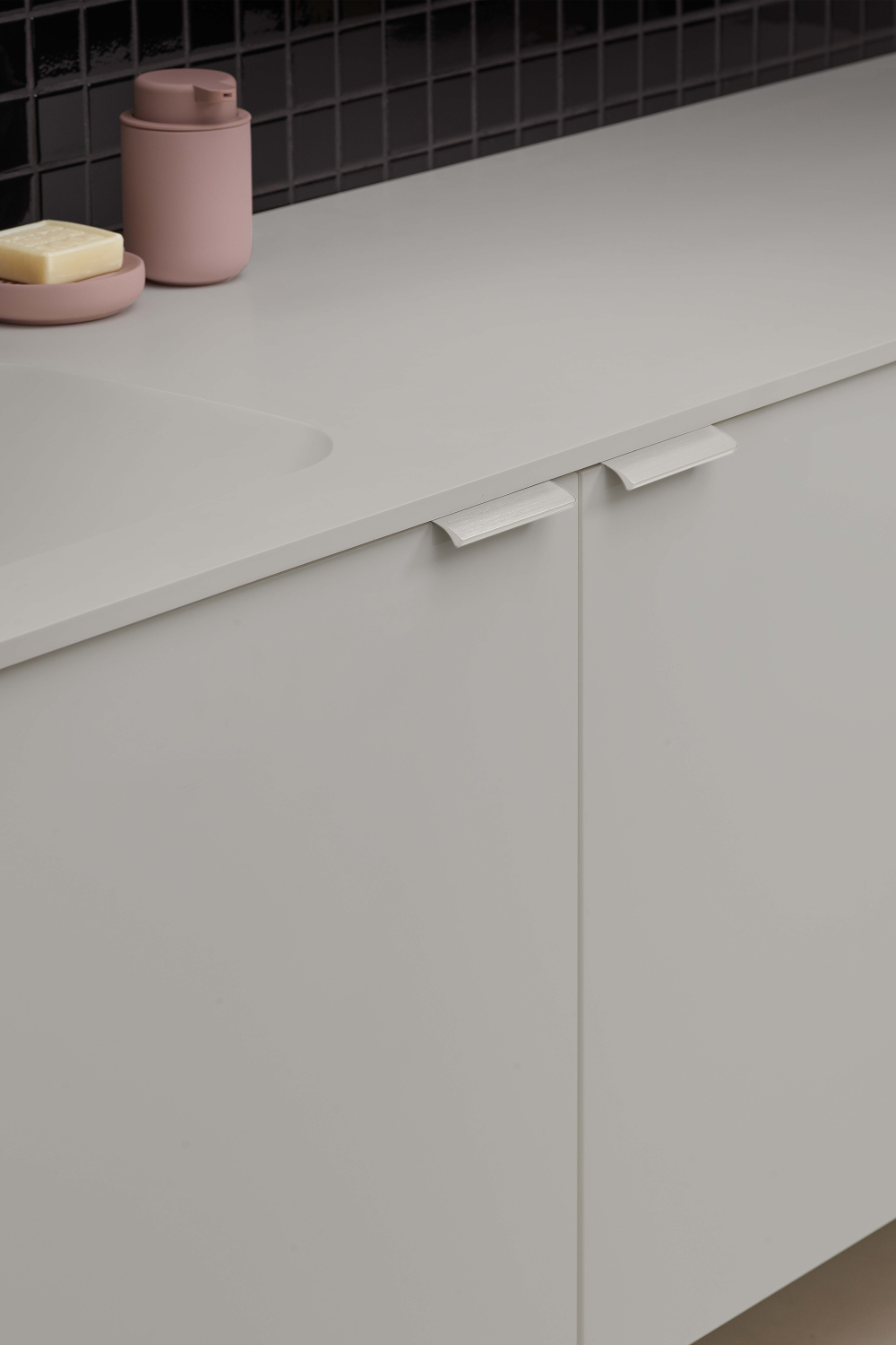 Metalen hoekgreep - Edge straight - beige structuur Metalen hoekgreep - Edge straight - beige structuur