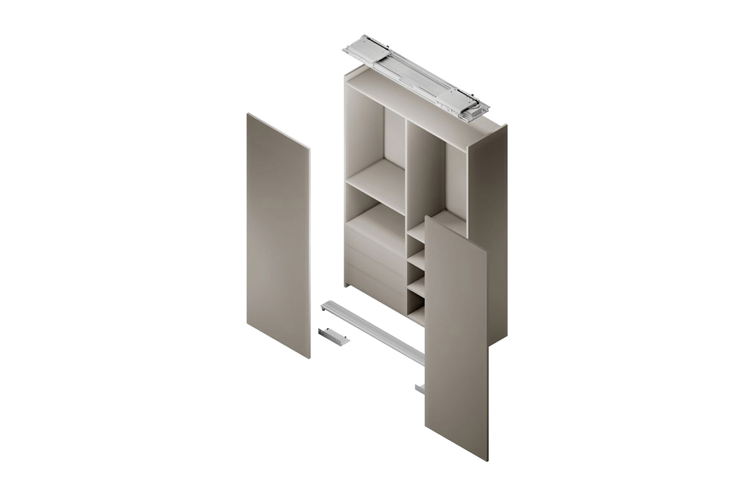 Set boven- en onderrail - systeem online - 2000mm Set boven- en onderrail - systeem online - 2000mm