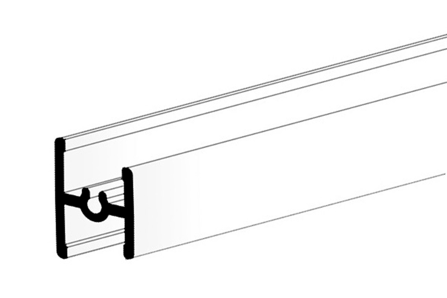 Dwarsprofiel - voor Junior 6 - 2000mm - aluminium - hoogglans wit