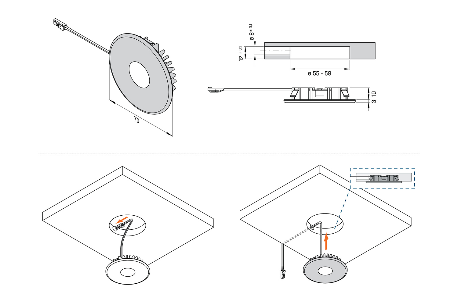 LED spots - Superlight - RVS