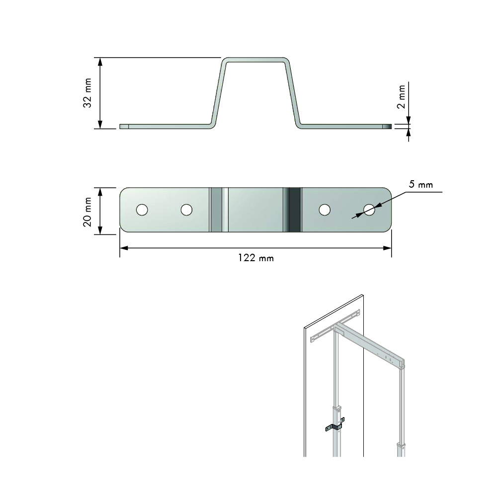 Toebehoren set voor apothekerskast - 1600-2000mm - antraciet
