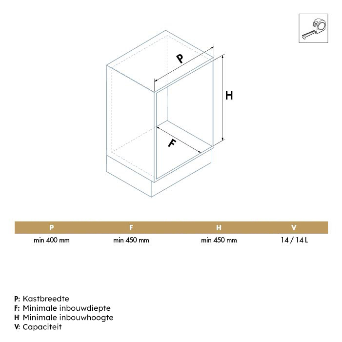 Inbouwprullenbak eco 2x14 liter - Kastbreedte: 400 mm