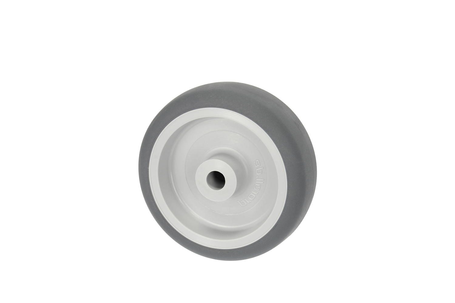 Losse apparatenwielen - grijs rubber - glijlager