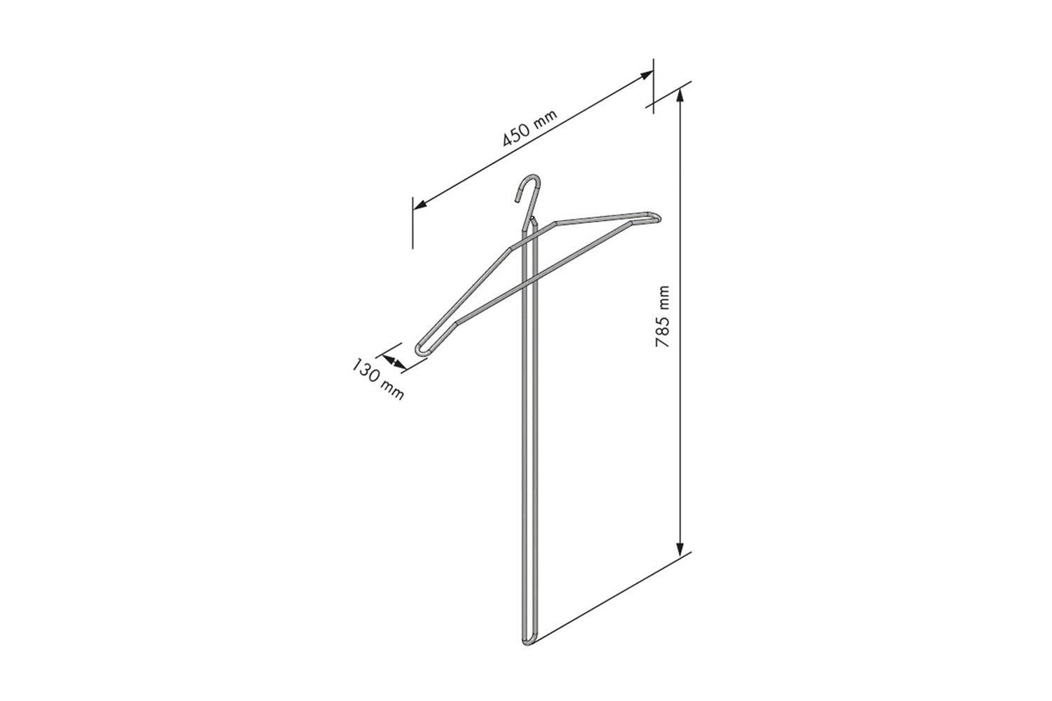 Kledingbeugel - basic - b:450mm - h:785mm