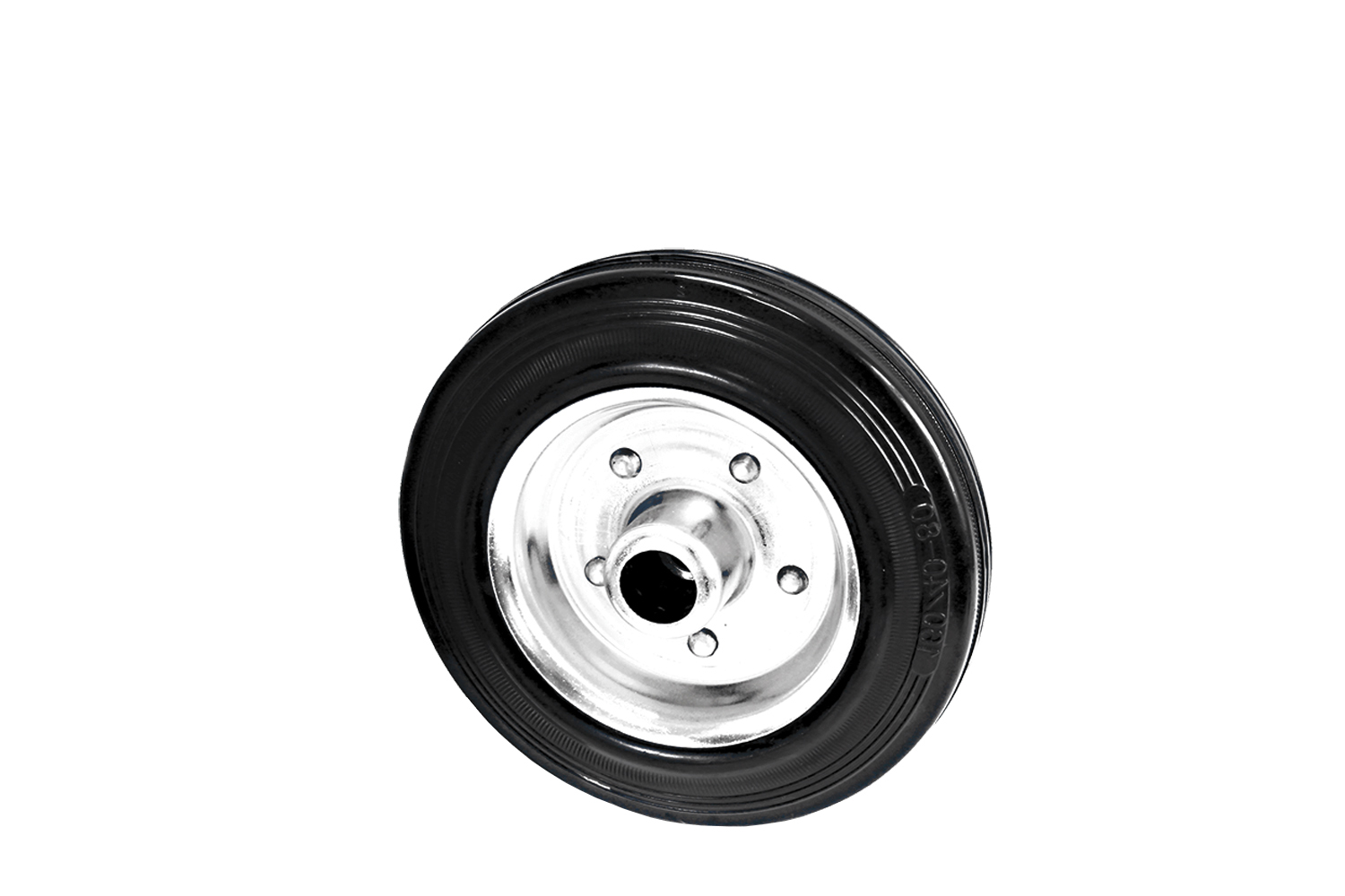 Losse transportwielen - elastische rubberband - stalen velg