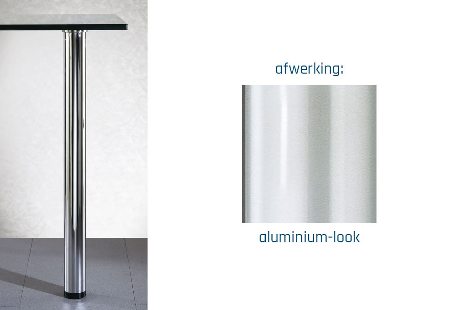 Tafelpoten - aluminium - rond