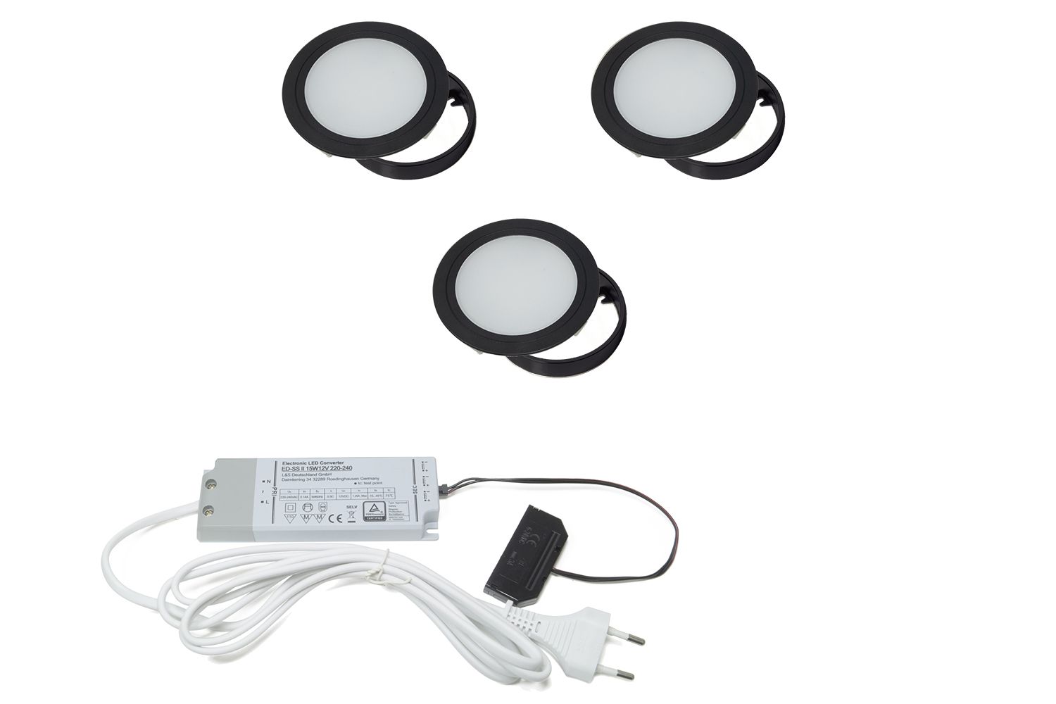 Chip - opbouw led spots - mat zwart - set van 3 - 4000K