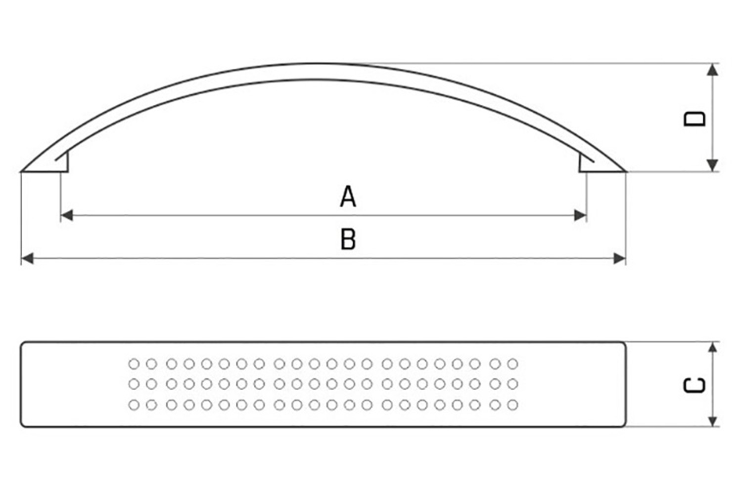 Metalen handgreep - Zaragoza - nikkel