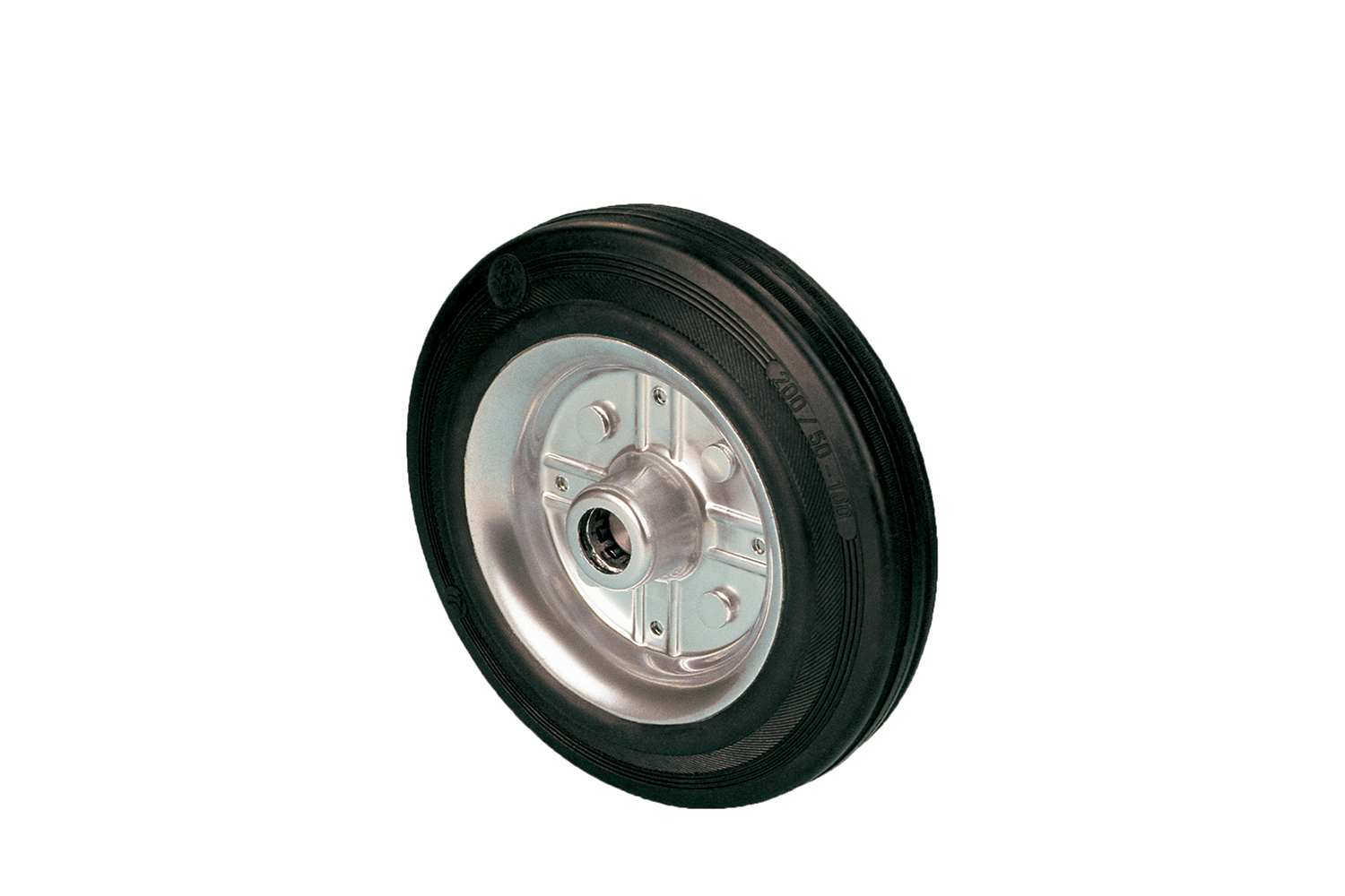 Losse zwarte transportwielen - rubberband - stalen velg