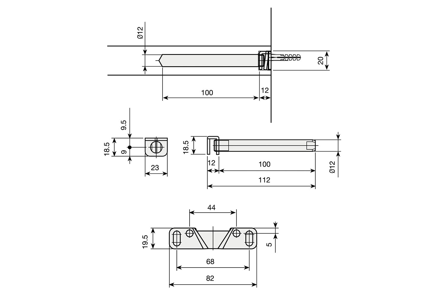 Tenti-8 onzichtbare plankdrager