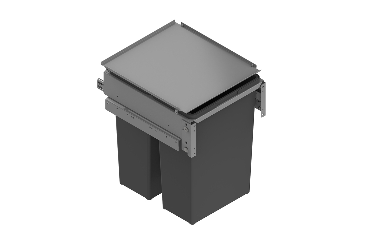 Inbouwprullenbak eco 2x35 liter - 450mm