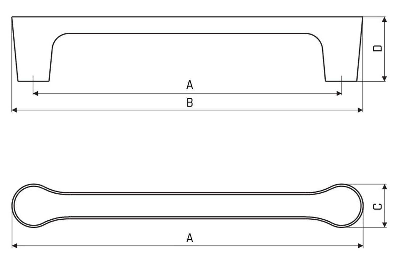 Metalen handgreep - Portland - chroom