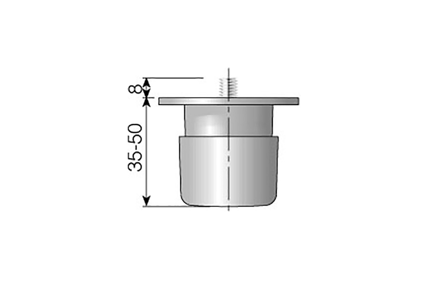 Verstelbare meubelpoten - zwart - M8-schroef - 35-50mm