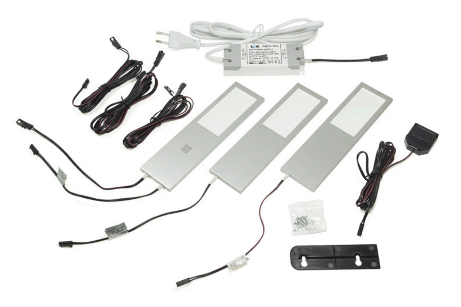 Six big - opbouw led spot set - alu-look - set van 3
