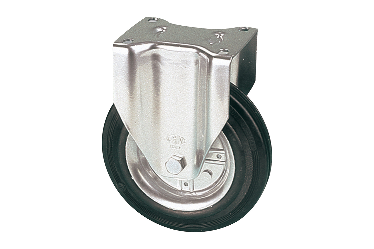 Bokwielen met glansverzinkte stalen velg en rubberband