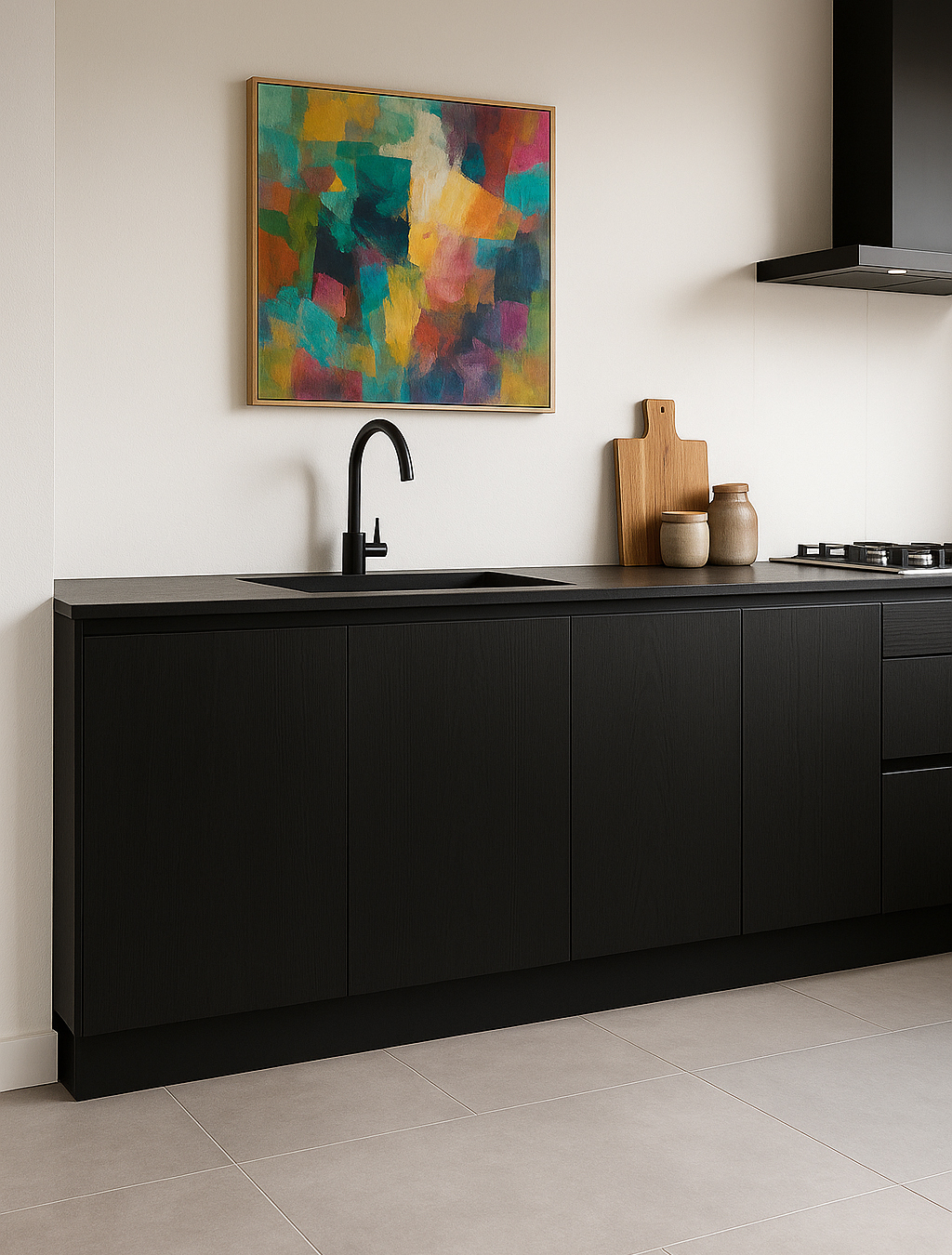 Keukenplinten - mat zwart - 18cm hoog - monsterstukje Keukenplinten - mat zwart - 18cm hoog - monsterstukje