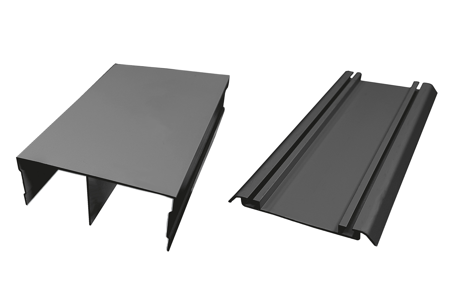 Set boven- en onderrail - junior 2S - 2m - glans zwart