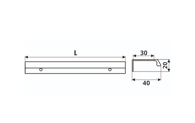 Metalen hoekgreep - Brooklyn - mat zwart