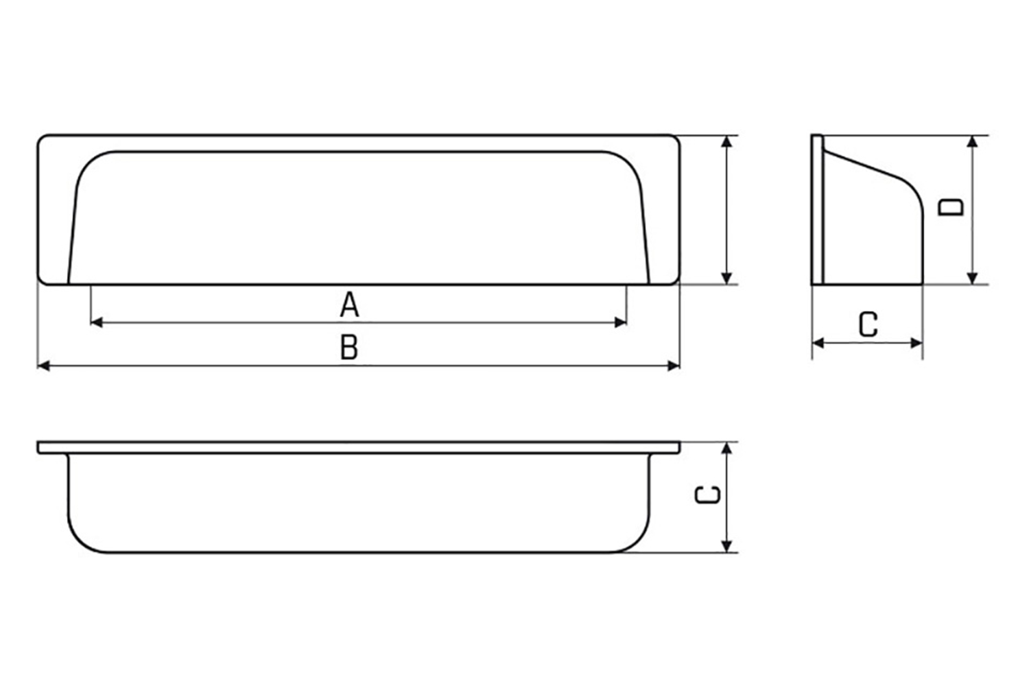 Metalen handgreep - Toulon - RVS