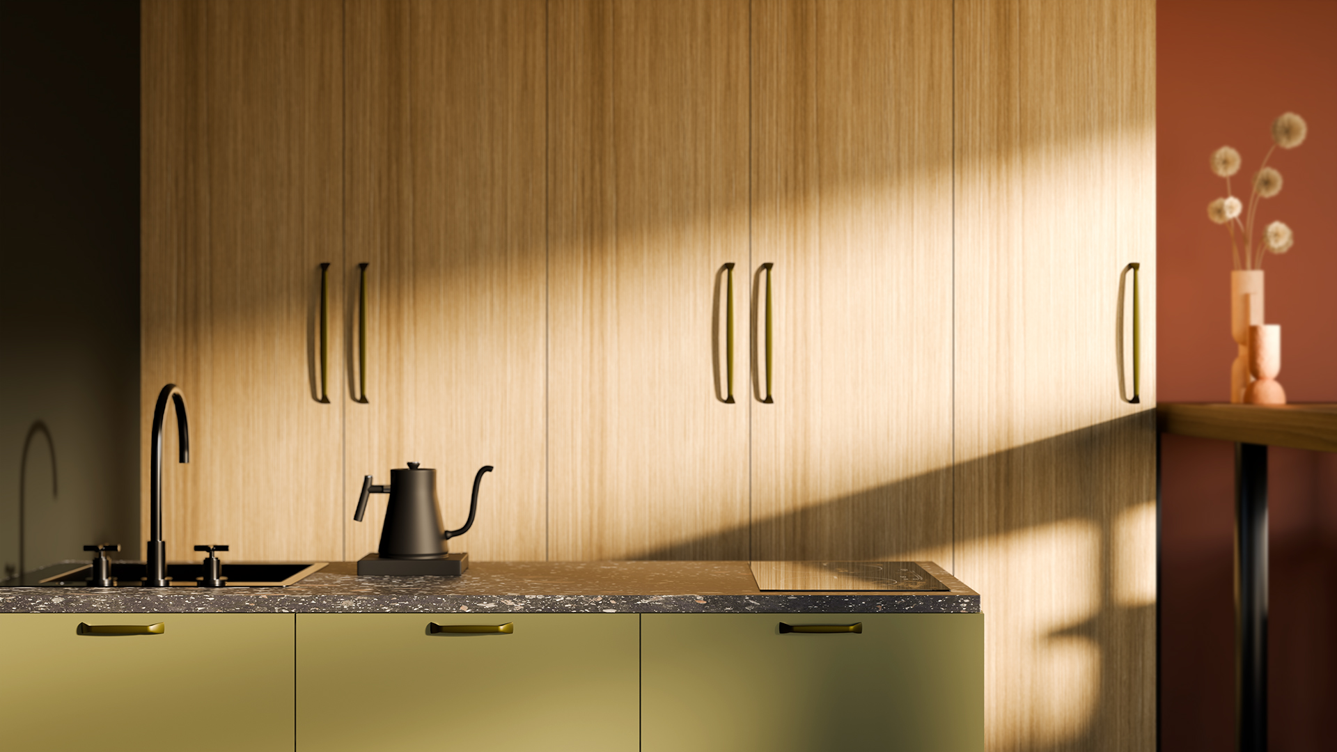 Metalen handgreep - Songo - olive bronze