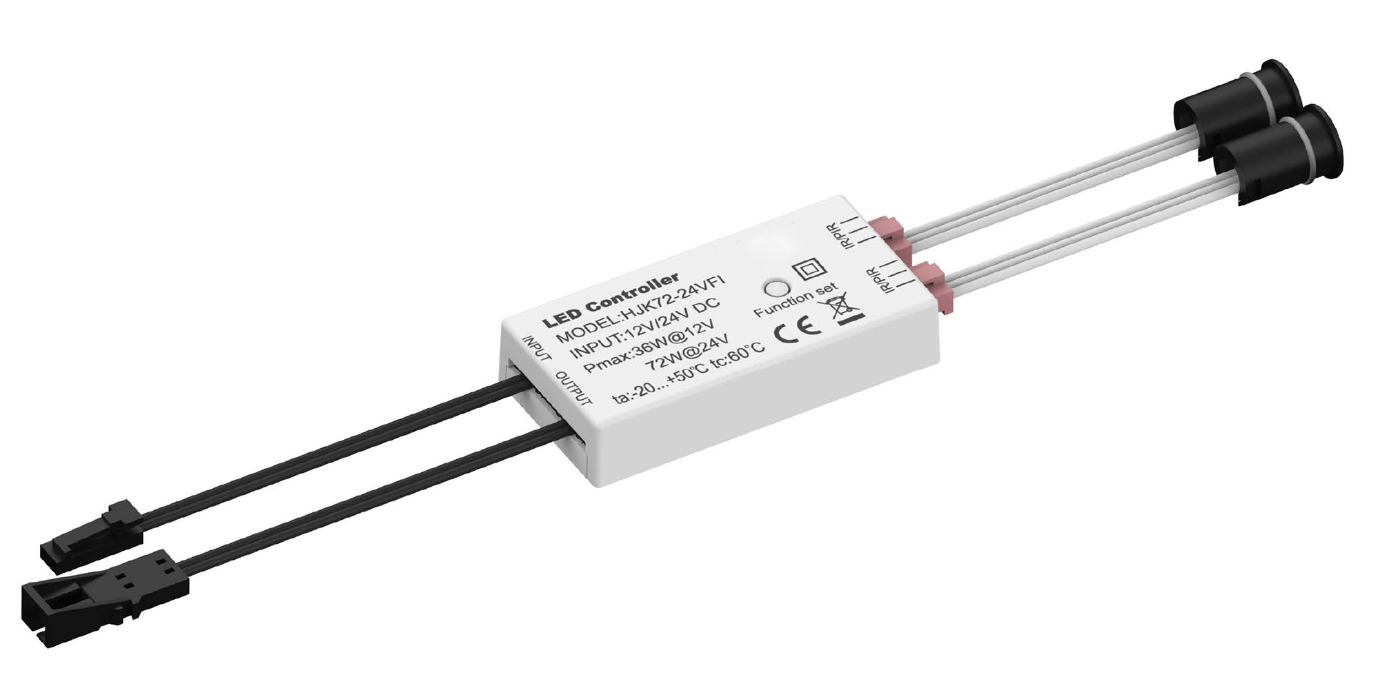 Mini IR sensor met 2 sensoren - inboor - 24V - 72W